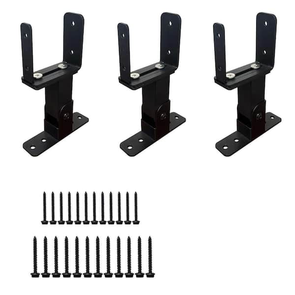 3-Pack Heavy-Duty Adjustable Pergola Roof Riser Brackets with Screws for wooden post roof installation