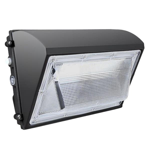 Bieuoram 800- Watt-Equivalent 120-277Volt Integrated LED Bronze Dusk to Dawn Wall Pack Light, 5000K 16000LM, （1Pack）