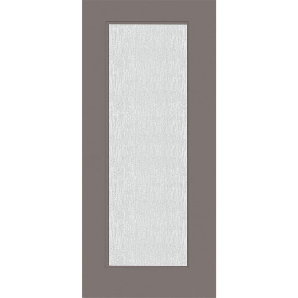 Steves & Sons Legacy 36 in. x 80 in. Universal Handing Full Lite Rain Glass Primed Kindling Finish Fiberglass Front Door Slab