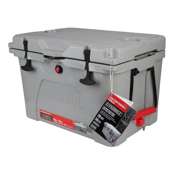 Everbilt 36 Qt. High-Performance Cooler in Gray with Lockable Lid