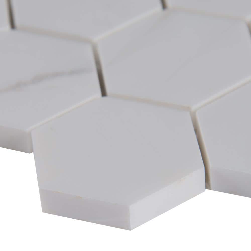 Bianco Dolomite White Marble Hexagon Mosaic Tile