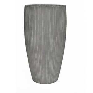 27 in. H. Composite Ribbed Planter in City Gray