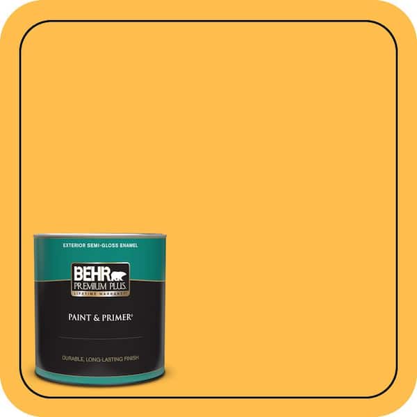 BEHR PREMIUM PLUS 1 qt. #310B-6 Twenty Carat Semi-Gloss Enamel Exterior Paint & Primer