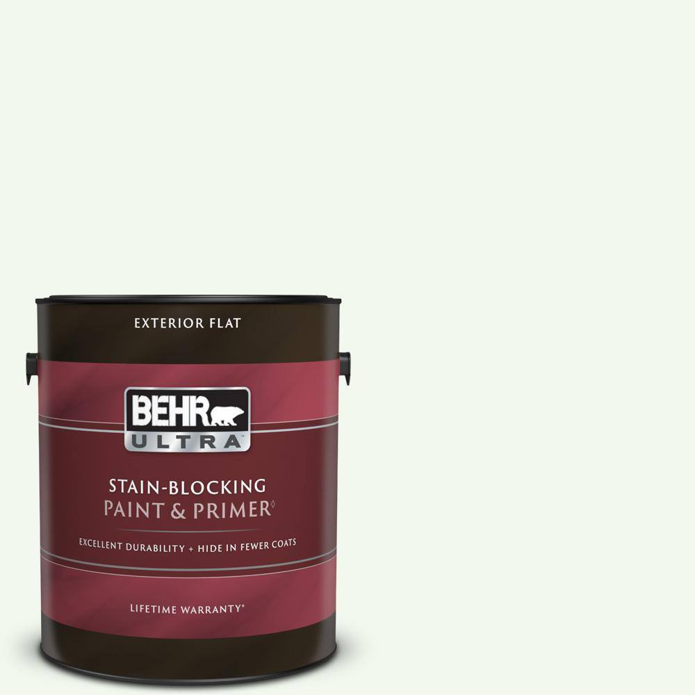 BEHR ULTRA 1 Gal. #GR-W05 Unwind Flat Exterior Paint & Primer 485001 ...