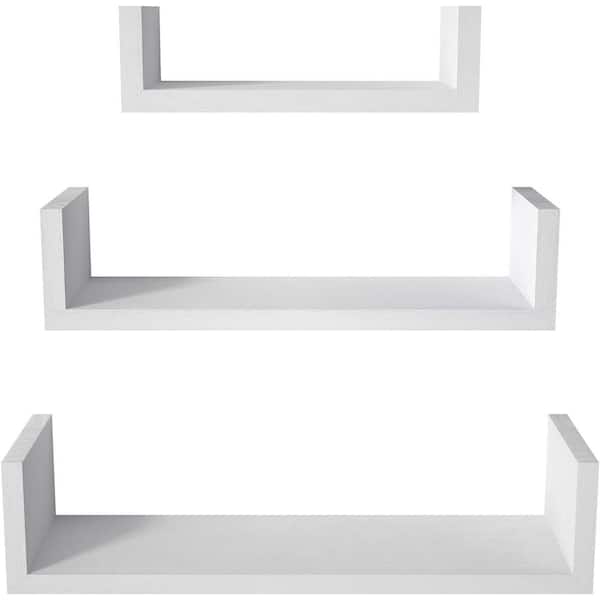 Unbranded 16.7 in. W x 3.9 in. D White Floating Shelves for wall Decor (Set of 3) Decorative wall Shelf