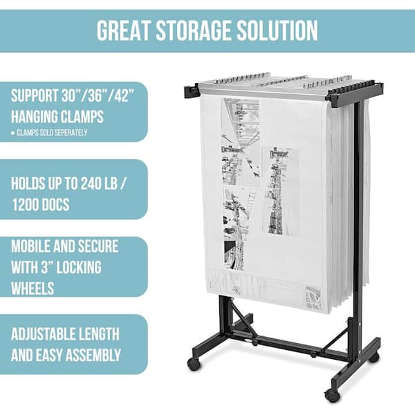 AdirOffice 51 in. x 47 in. Portable Expandable Steel Plan Center