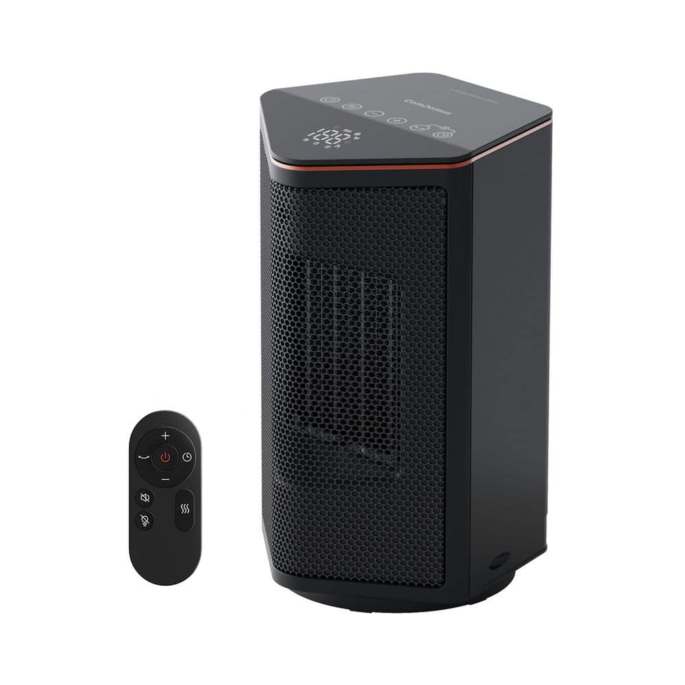 1500W 10 in. Compact Ceramic Forced Air Electric Space Heater with Oscillation, 3-Heat, Thermostat, Remote for Bedroom price history on PriceWatchPro