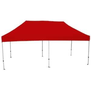 Goliath 10 ft. x 20 ft. Silver Frame Instant Pop Up Tent with Red Cover