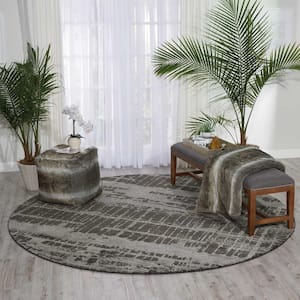 Twilight Hazel 8 ft. x 8 ft. Abstract Contemporary Round Area Rug