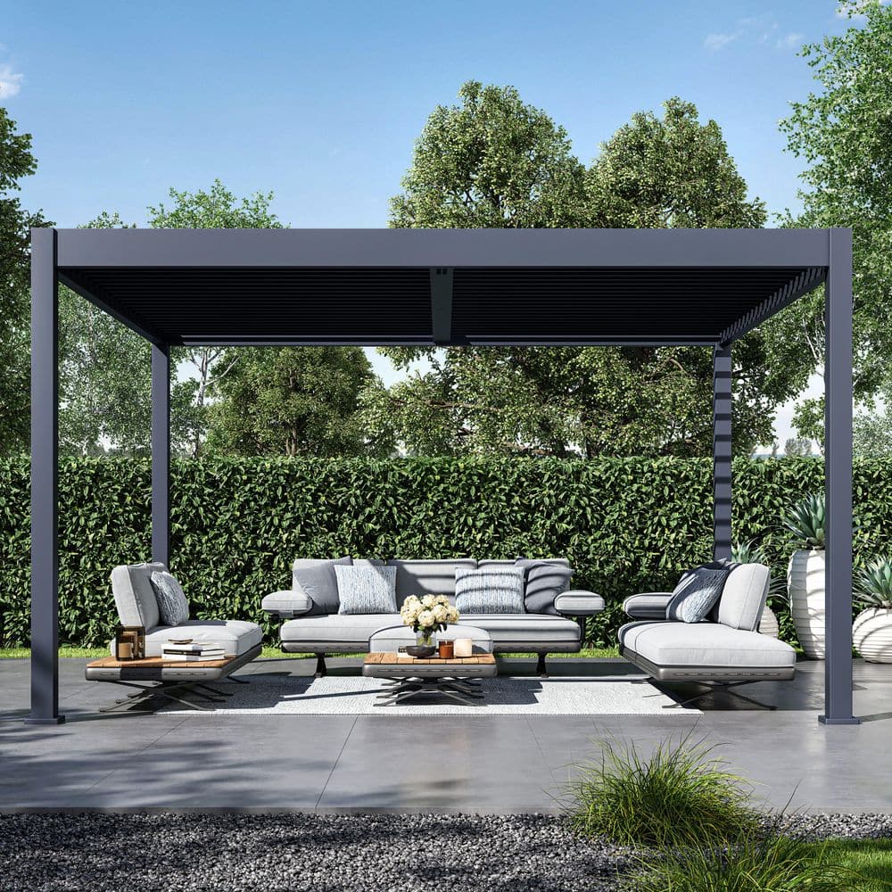 Paragon Outdoor Grand Tuscan 12 ft. x 14 ft. Slate Gray Aluminum Paragon Outdoor Grand Tuscan 12 ft. x 14 ft. Slate Gray Aluminum
