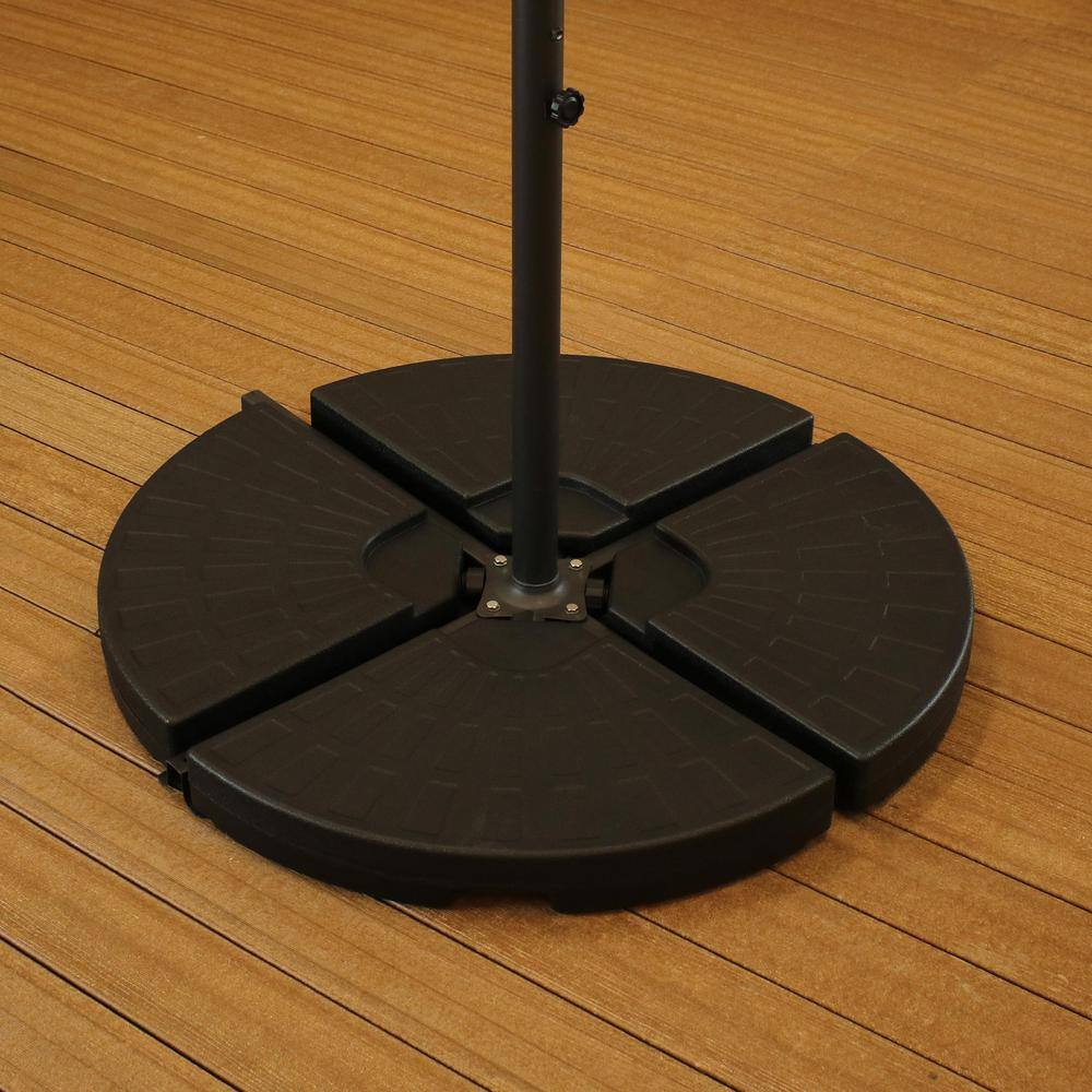 Heavy-Duty Black Plastic Cantilever Umbrella Base Weights Set