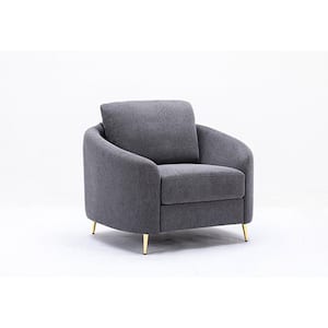 Yuina Gray Linen Arm Chair Set of 2