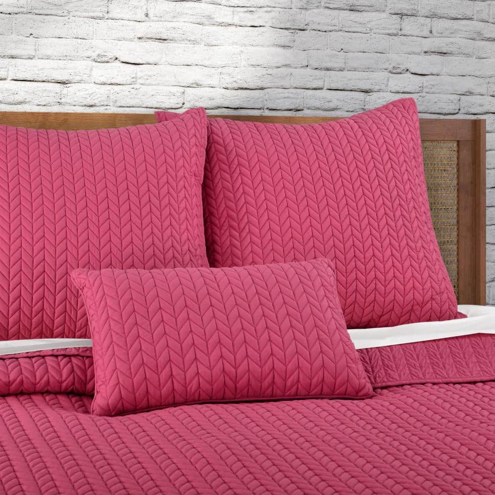Fuchsia Quilted Microfiber Rectangular Throw Pillow