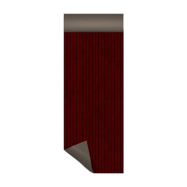 Diagona Designs Custom Lengths, Heavy-Duty, Non-Slip, All-Weather,and Stain-Resistant Deep Red Ribbed 2.6 ft. x 51 ft. Utility Runner