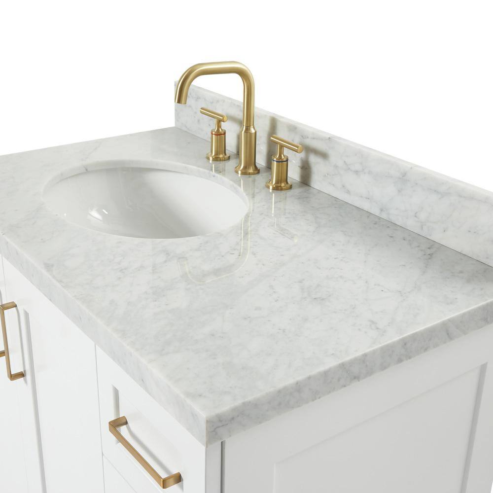 Taylor 37" White Marble Top Single Sink Vanity