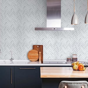 11.8 in. x 11.8 in. x 0.04 in. H Gray Vinyl Peel and Stick Backsplash Tile for Kitchen and Bathroom (10-Pack)