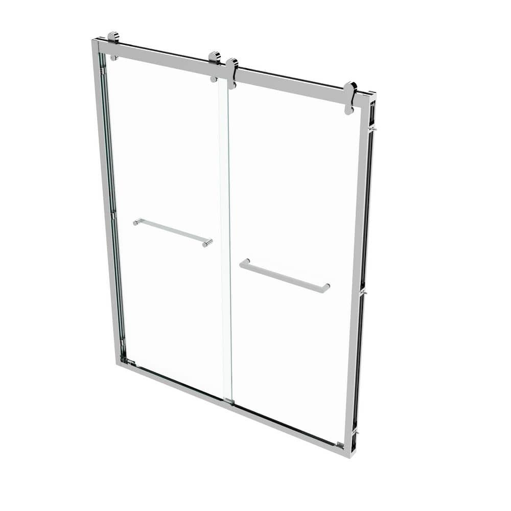 60 in. W x 72 in. H Double Sliding Framed Shower Door in Silver with 1/4 in. (6 mm) Clear Glass price history on PriceWatchPro