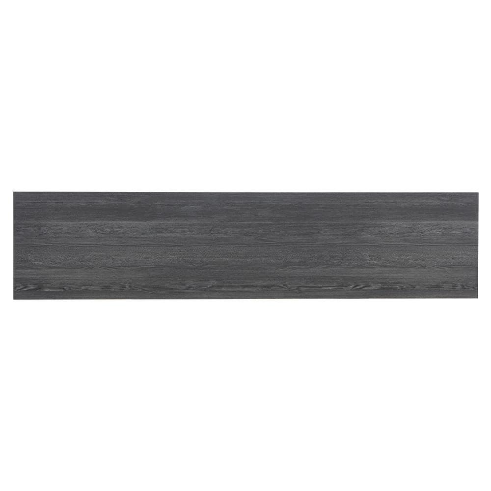 Charcoal Gray Modern MDF 68" TV Stand with Plinth Base