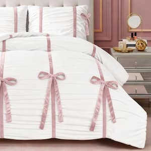 JUICY COUTURE Amelie Bows 3-Piece White Novelty Microfiber King Comforter Set