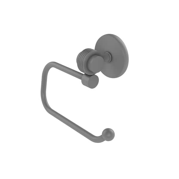 Allied Brass Satellite Orbit Collection Wall Mounted Toilet Paper Holder in Matte Gray with Groovy Accents