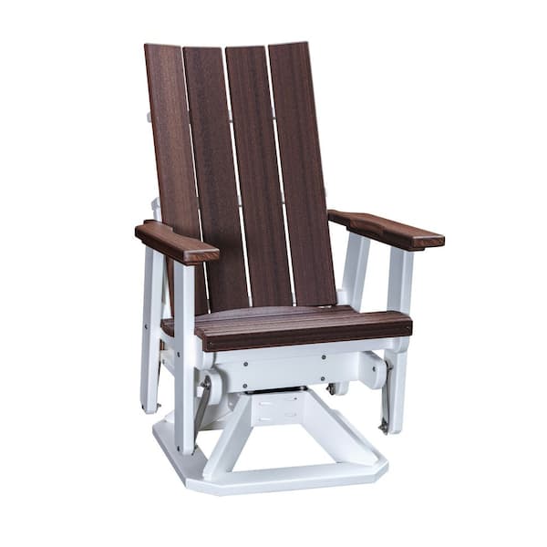 Brandon Series White High Density Polyethylene Swivel Outdoor Rocking Chair (Set of 1)