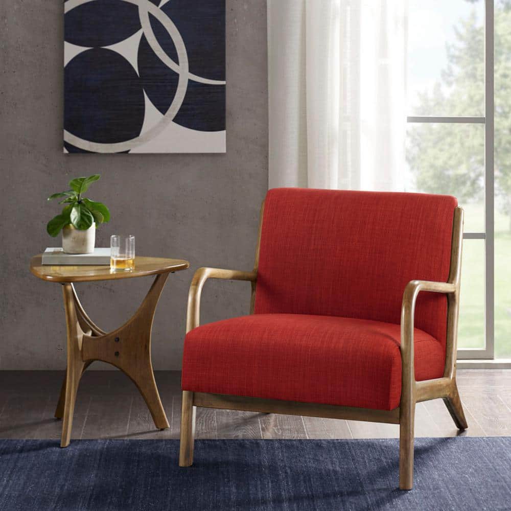 Novak Mid-Century Lounge Chair in Spice with Elm Wood Finish