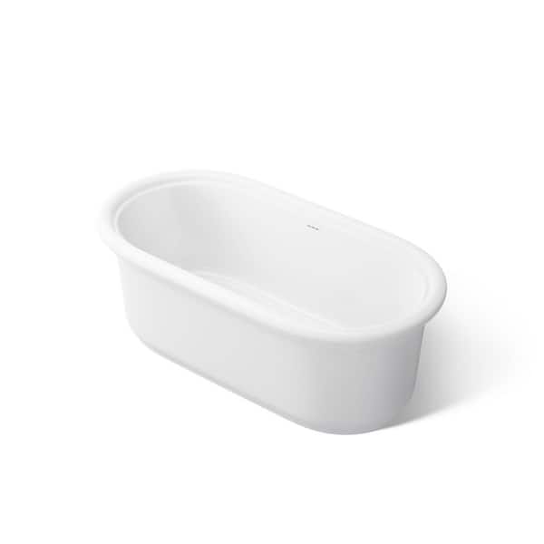 Claude by Studio McGee 65.75 in. x 33.5 in. Soaking Bathtub with Center Drain in White