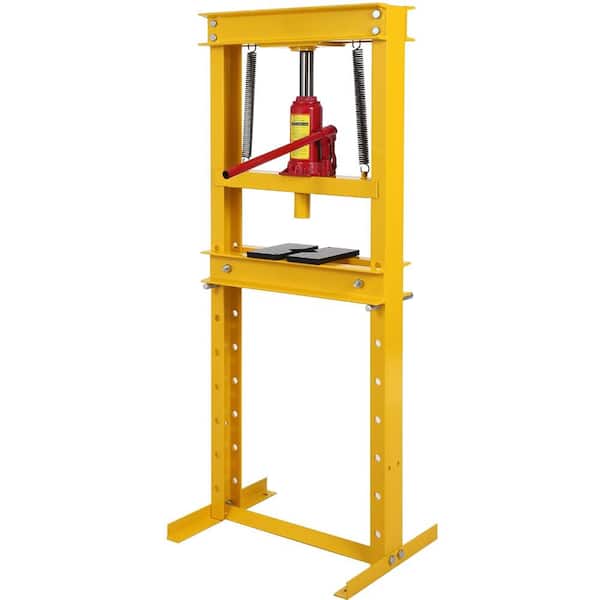 12T H-Frame Hydraulic Shop Press with Adjustable Height Table, Stamping Plates for Gears, Bearings, U-Joints,Auto Repair