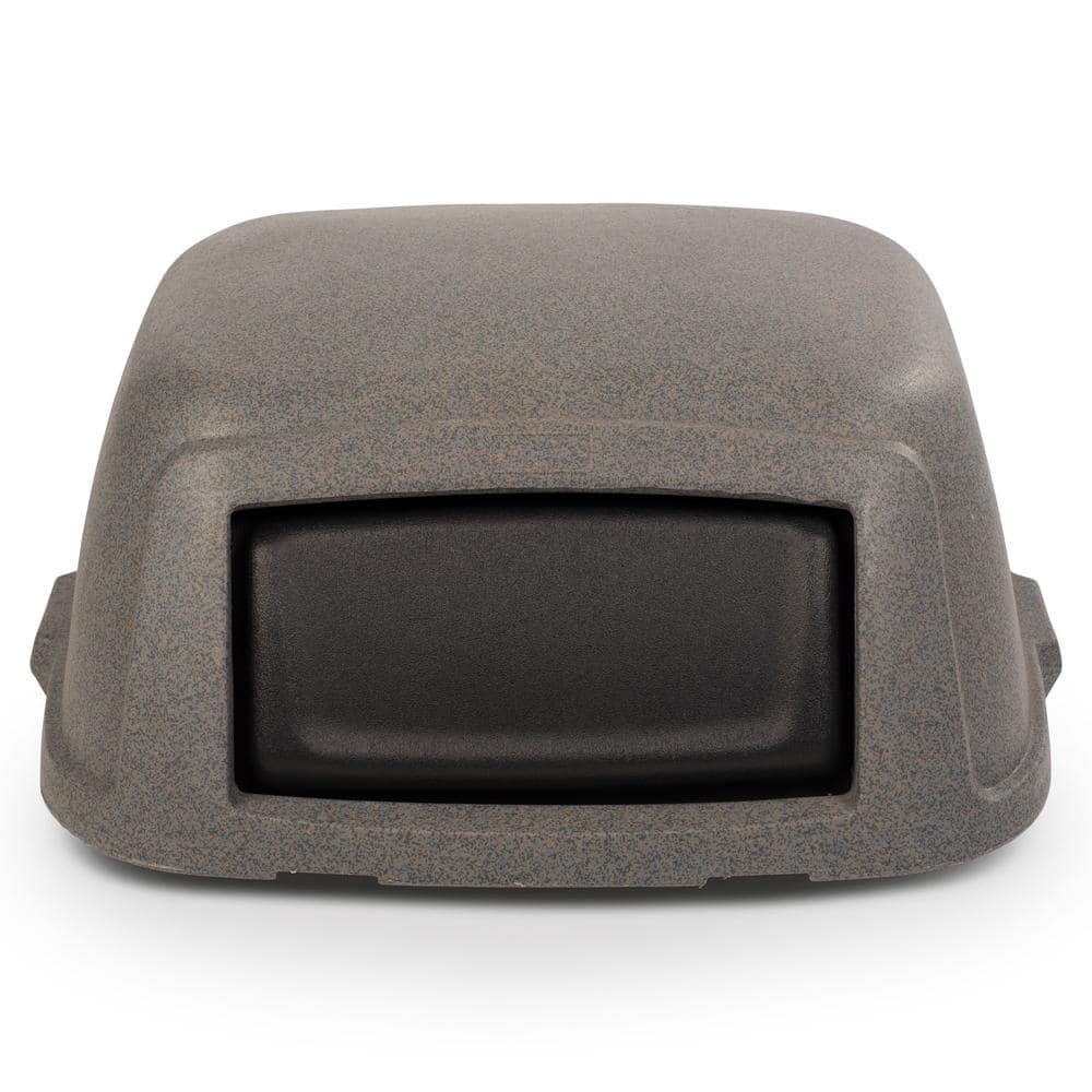 Slimline 50 Gal. Graystone Square Trash Can Dome Top Lid