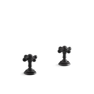 KOHLER Artifacts Cross Bathroom Sink Faucet Handles in Matte Black ...