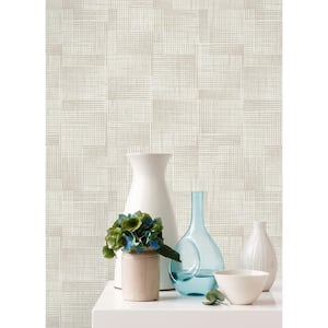 Ting Cream Lattice Non-Pasted Vinyl Wallpaper