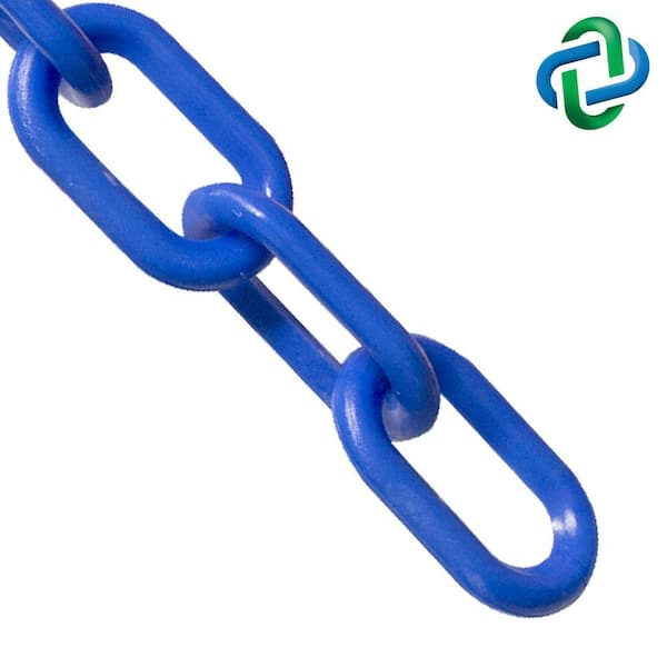 2 in. (54 mm) x 25 ft. Blue Heavy-Duty Plastic Barrier Chain