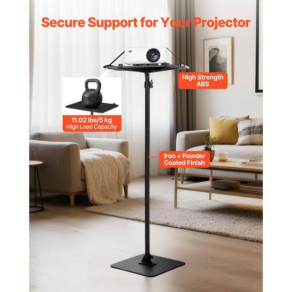 Sofa Bed Projector Stand, Projector Stand Adjustable Height Portable Stable Strong Stock 360 Degree Free Rotatable Lightweight For Home Office (White