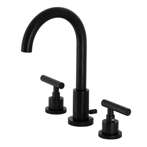 Manhattan 8 in. Widespread 2-Handle Bathroom Faucet in Matte Black