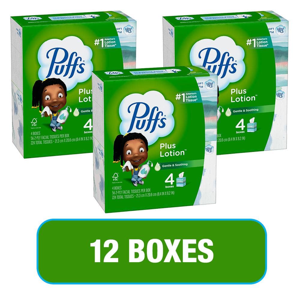 SBC MEDISPA CITRUS & ROSEMARY 2個セット Puffs Plus Lotion 2-Ply Facial Tissue Cube Box (224-Tissues