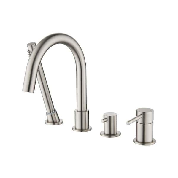 Circular 1 Handle 1-Spray Tub and Shower Faucet 2.5 GPM in Brushed Nickel Valve Not Included