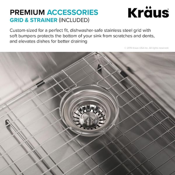 Kraus KCA1200 33 Inch Undermount Kitchen Sink with Commercial Pull-Down  Faucet, NoiseDefend™, Smart Low Divider, Wear-Resistant Finish, Easy-Clean  Nozzles, Smart Single Handle Design, Eco-Friendly Faucet, and ADA Compliant