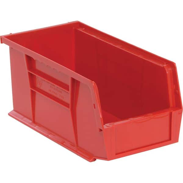 Edsal 1.3-Gal. Stackable Plastic Storage Bin in Red (12-Pack)