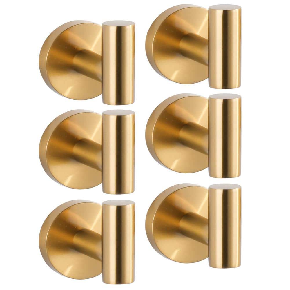 Brushed Gold Stainless Steel Wall Mounted J-Hook Set