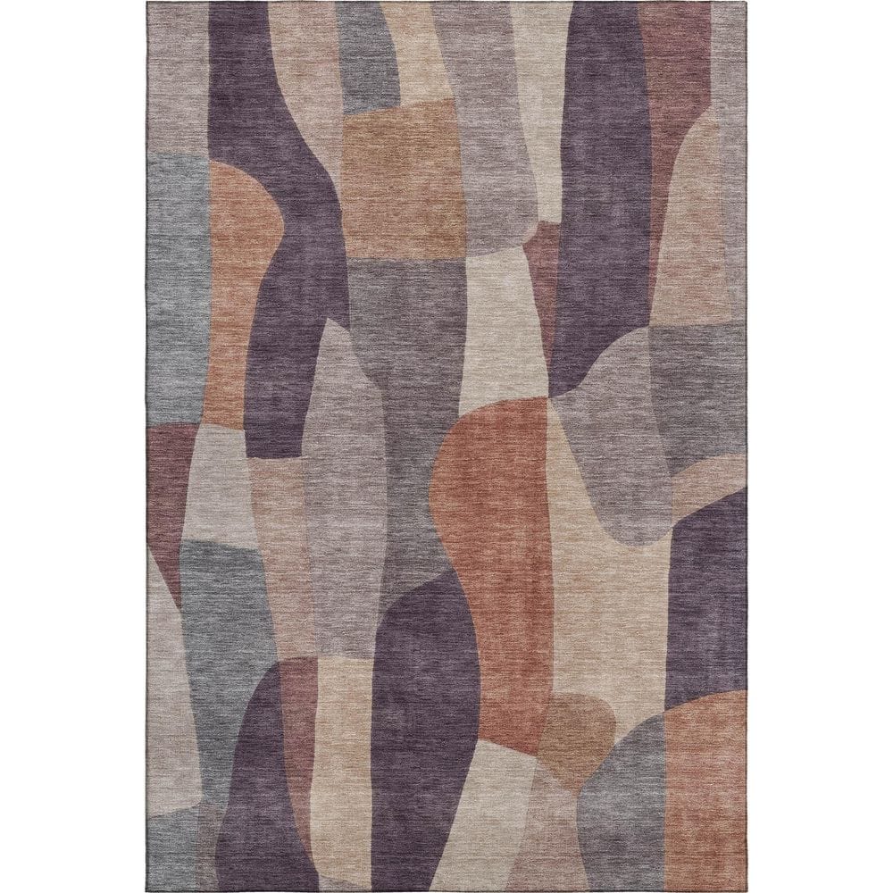 Mayfield Premium Machine Washable Abstract AMF2376 Plum 5 ft. x 7 ft. 6 in. Area Rug price history on PriceWatchPro