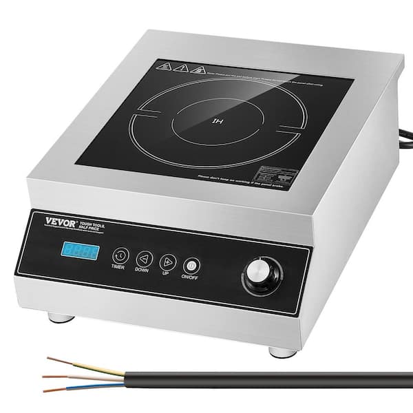 Portable Induction 15 in. Cooktop 5000W Commercial Induction Burner 16-Temperature Stainless Steel Smooth Top Black