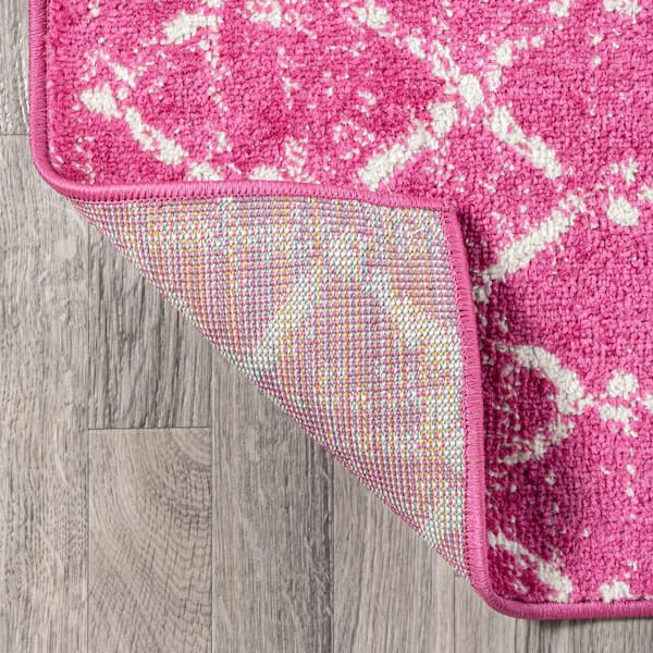 Sloan store Moroccan pink area rug (square)