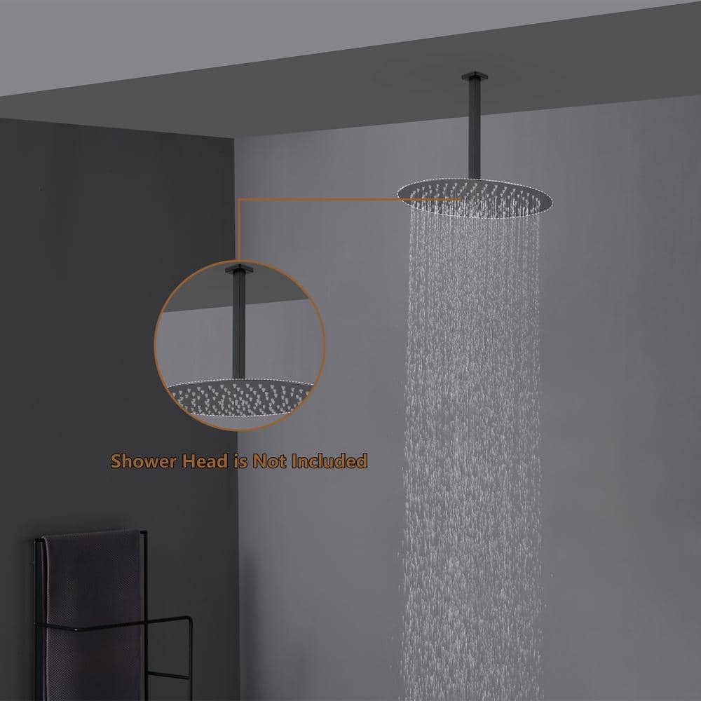 Matte Black 12-Inch Ceiling Mounted Square Shower Arm