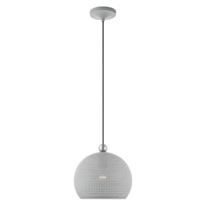 Dublin 1 Light Nordic Gray with Brushed Nickel Accents Pendant