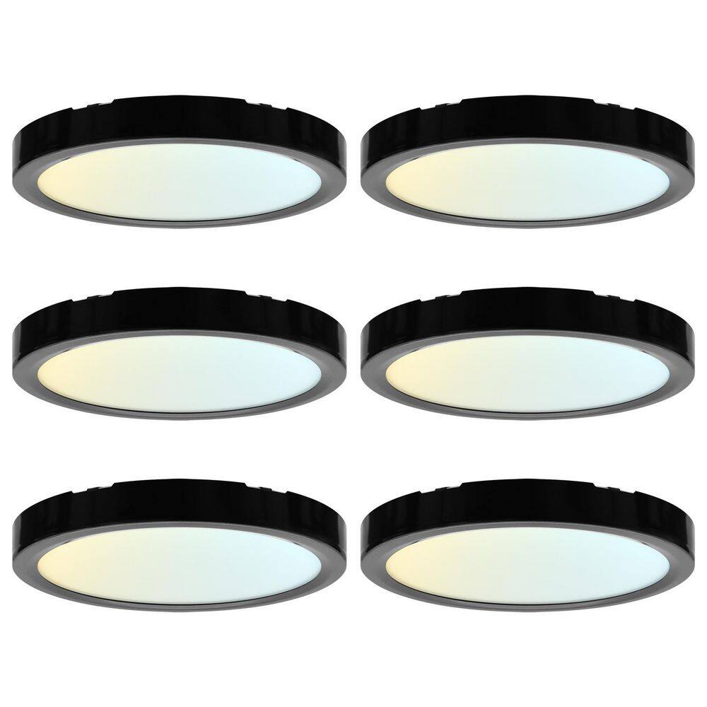 Black Outdoor Integrated LED 5 In. Flush Mount Ceiling Light, 5CCT, 820LM, 110° Beam, 10W, Dimmable, UL Listed 6 Pack price history on PriceWatchPro