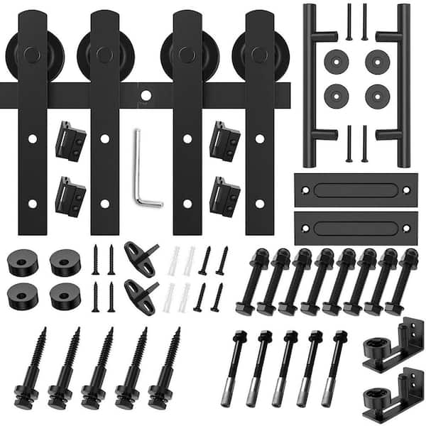 Movisa 8 ft./96 in. I-Shaped Double Barn Door Hardware Kit