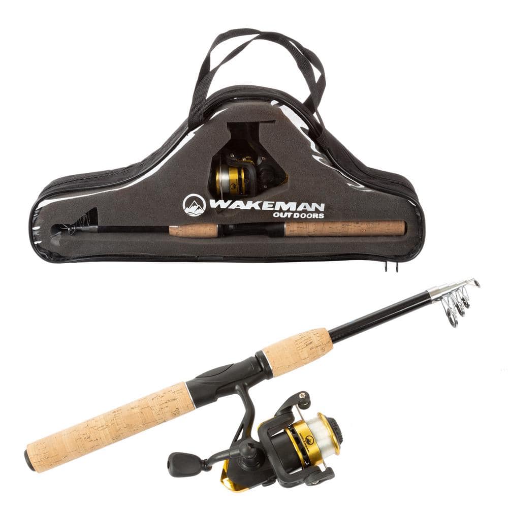 Wakeman Outdoors 65 in. Telescopic Carbon Fiber Fishing Rod and Reel Combo  HW5000030 - The Home Depot