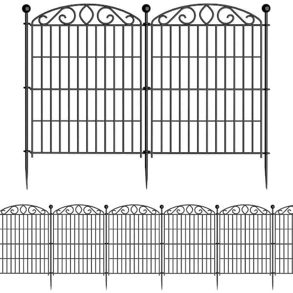 30 in. No Dig Rustproof Metal Garden Fence 23. 6 ft. L Decorative Outdoor Animal Barrier for Dogs Rabbits
