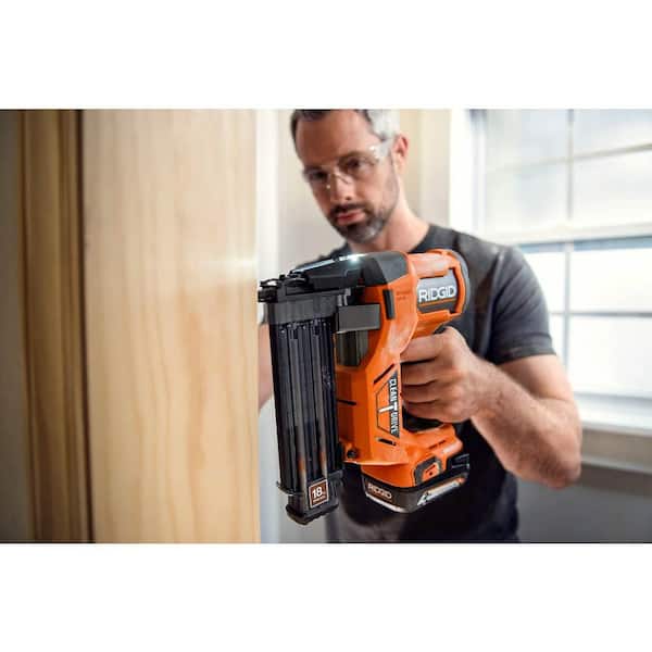 RIDGID 18V Brushless Cordless 18-Gauge 2-1/8 in. Brad Nailer with OCTANE Brushless 3-Speed 1/4 Sheet Sander (Tools Only)