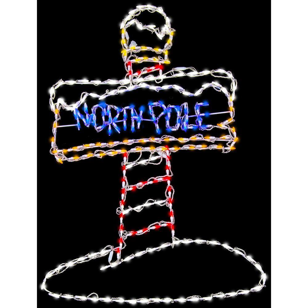 48 in. Christmas North Pole Sign with LED Lights